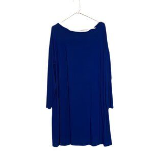 Royal Blue Eileen Fisher Long-Sleeve Mid-Length Dress, Women's Size XL